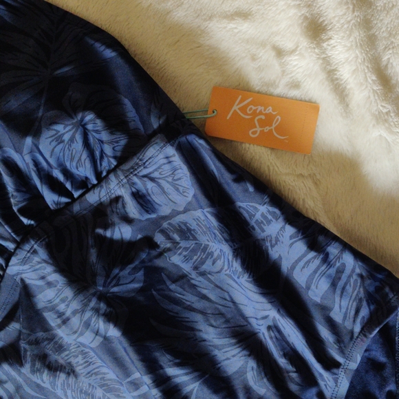 Kona Sol blue one piece bathing suit - Picture 2 of 7